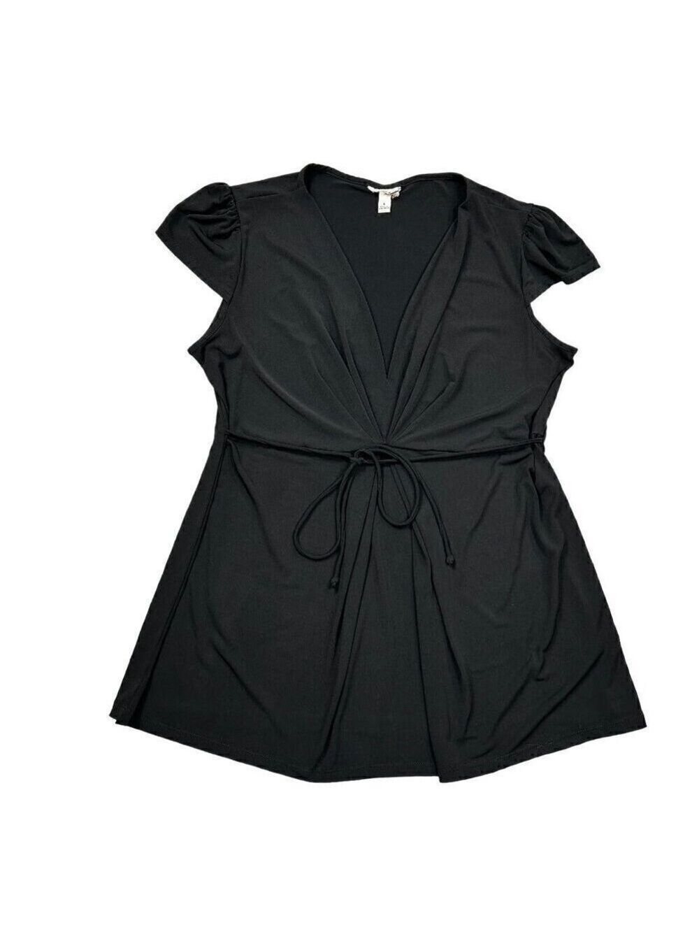 Unbranded Black Tie Waist Knit Top Size L